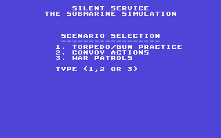 Silent Service screenshot 3 for Commodore 64